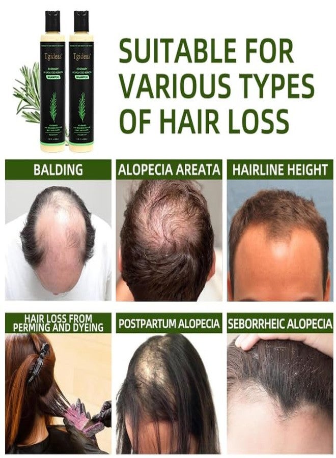 Tgideas Organic Rosemary Hair Growth Shampoo for Women and Men-Natural Thickening & Strengthening Shampoo with Hydrolyzed Keratin for Thinning Hair & Hair Loss 7.4 fl.oz - 2 Packs - Image 4